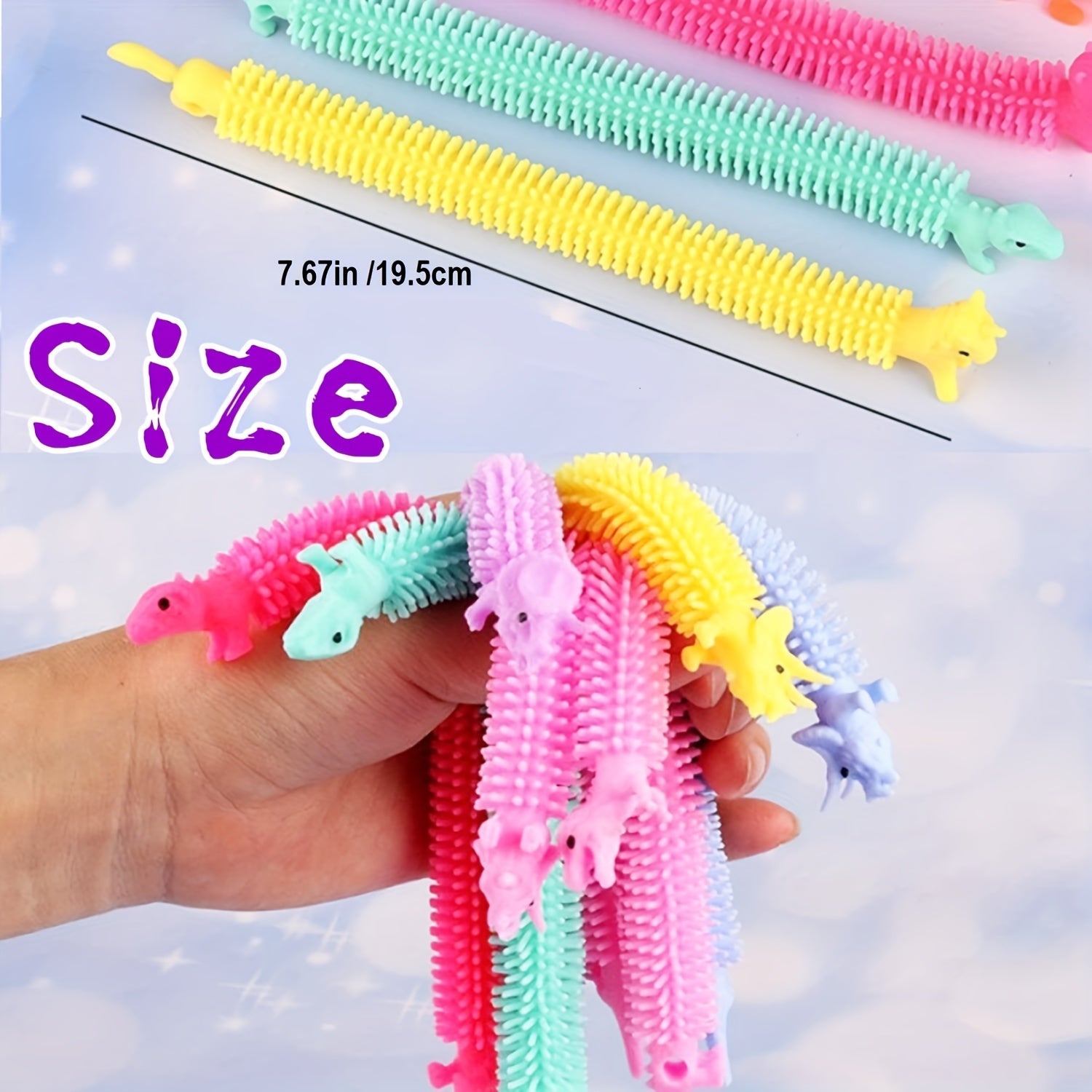 20pcs Dinosaur Sensory Noodle Stretchy String Fidget Toys for Stress Relief