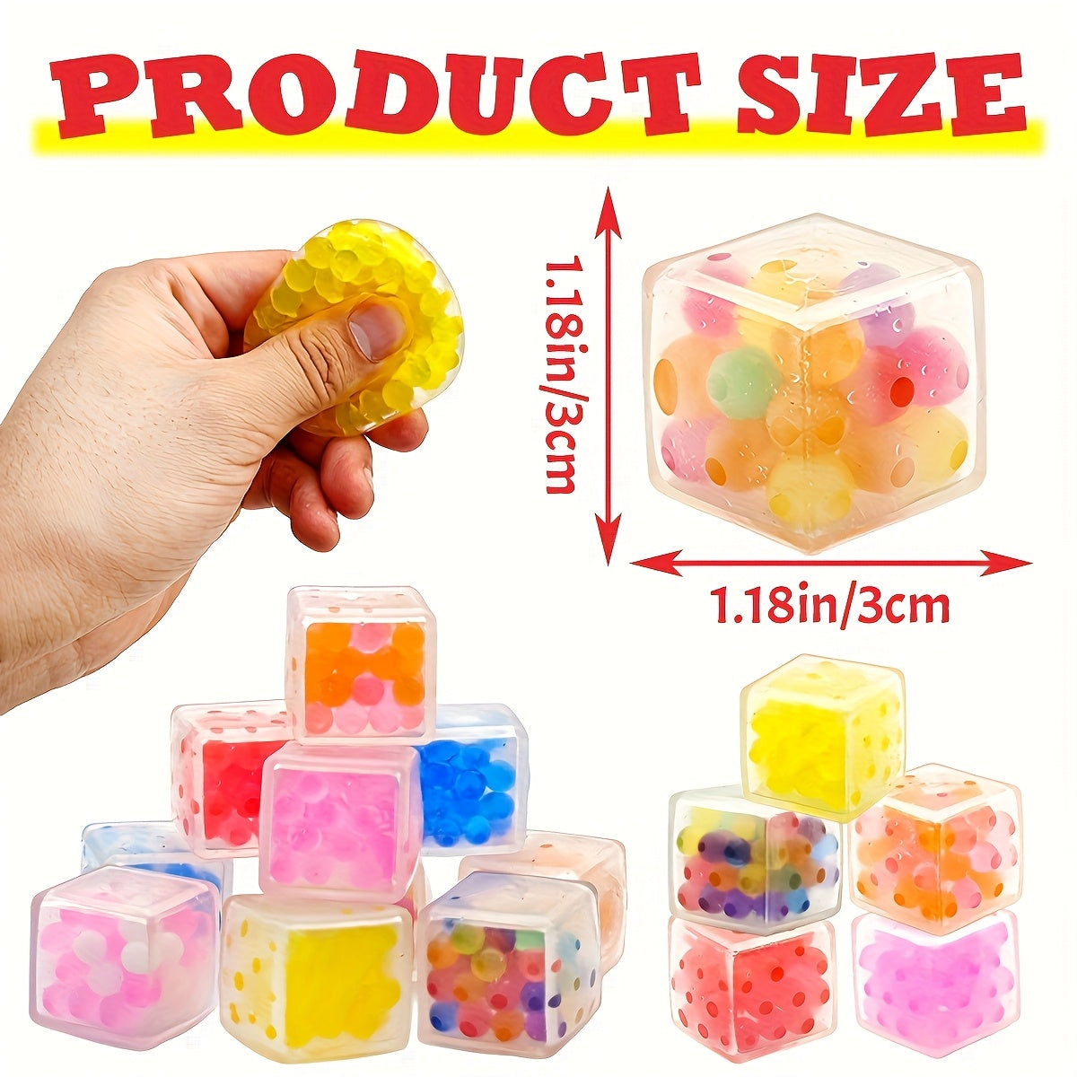 16pcs Multicolor Squishy Cube Pinch Balls Fidget Toys Sensory Relax