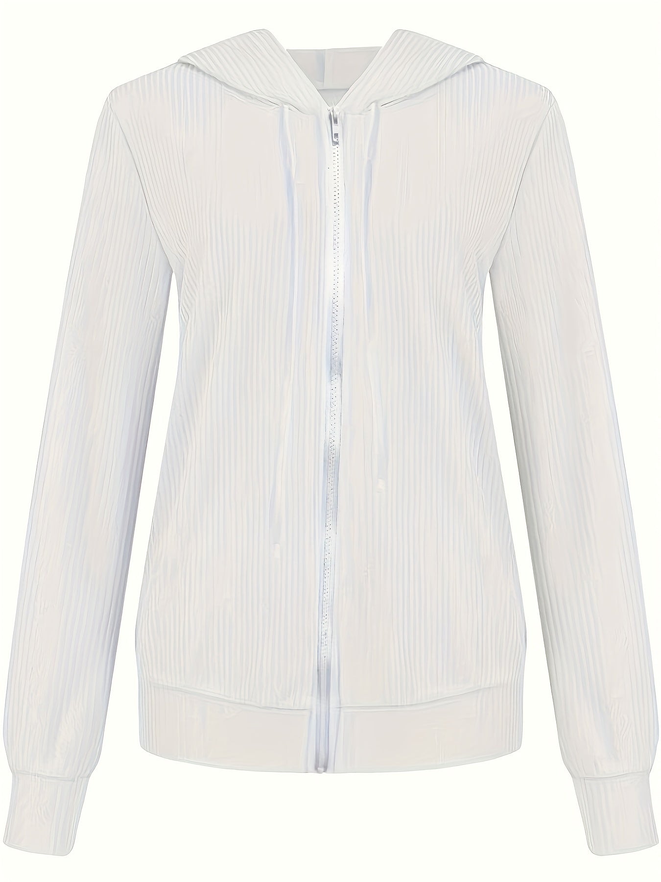 Casual Knit Top Women's Plus Solid Ribbed Zip Up Long Sleeve
