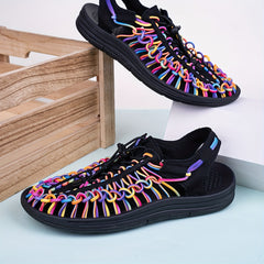 Women's Colorful Handwoven Sandals Casual Outdoor Anti Slip Beach Slippers