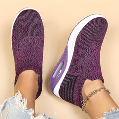 Women's Breathable Knit Slip-On Sneakers with Air Cushion