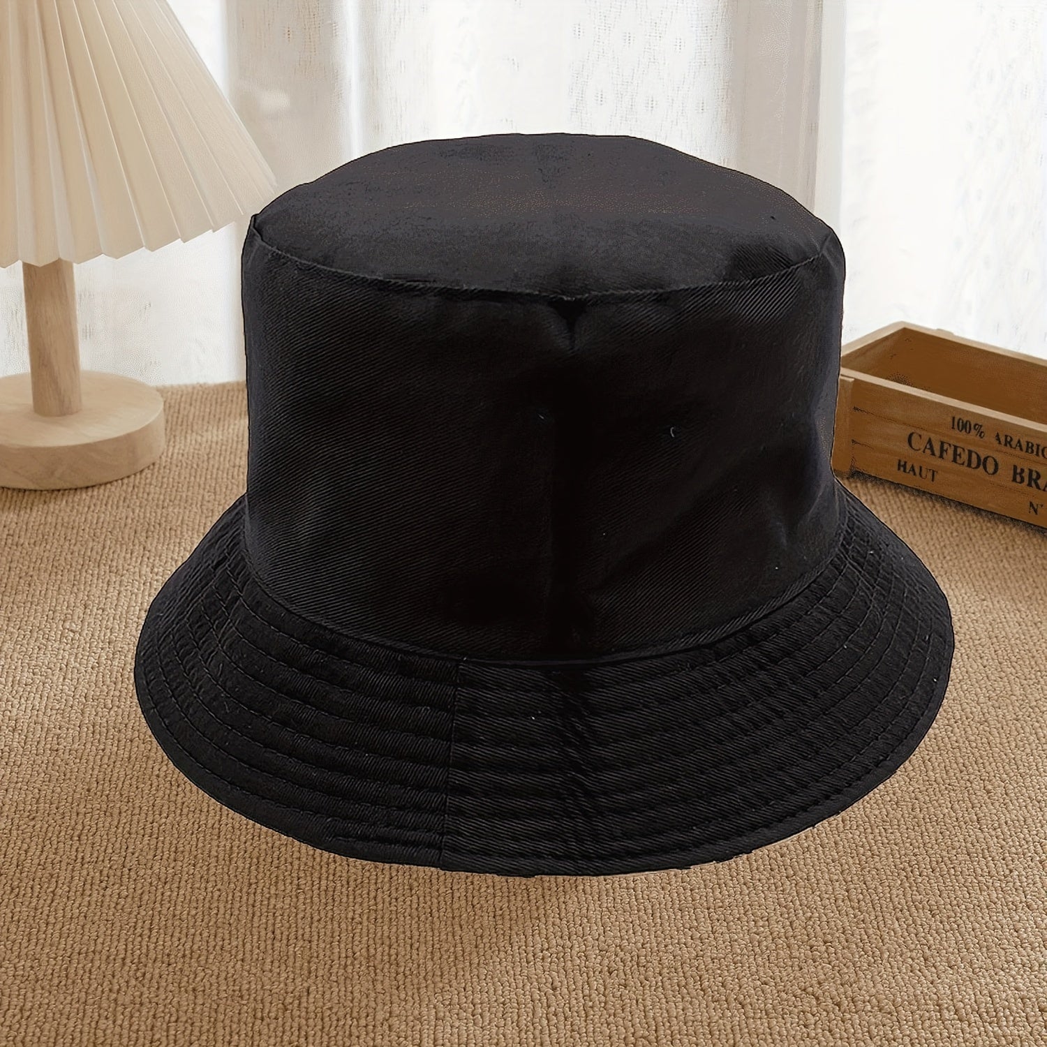 Mushroom Vegetable Print Fisherman Hat Sunshade Double-sided Brim Hat