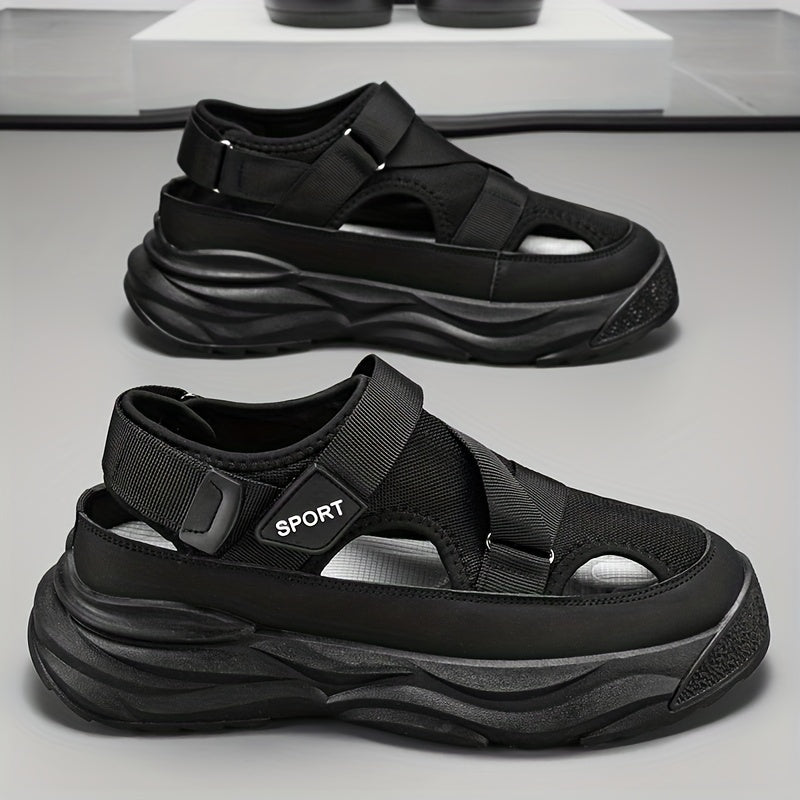 Men's Platform Sandals Non Slip Closed Toe Outdoor Beach Shoes