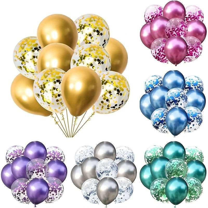 10pcs Balloon Set Glitter and Metal Balloons for Home Decor