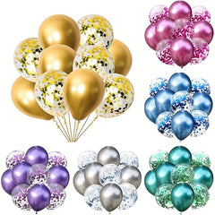 10pcs Balloon Set Glitter and Metal Balloons for Home Decor
