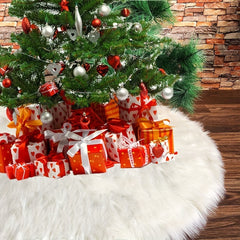 Faux Fur Christmas Tree Skirt for Merry Christmas Party Decorations
