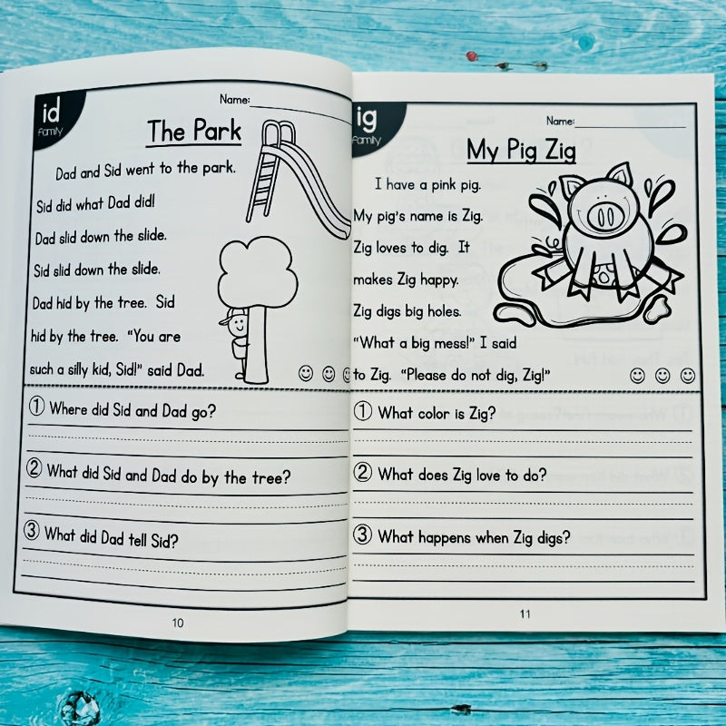English Learning Workbook for Young Learners with Pictures and Phrases