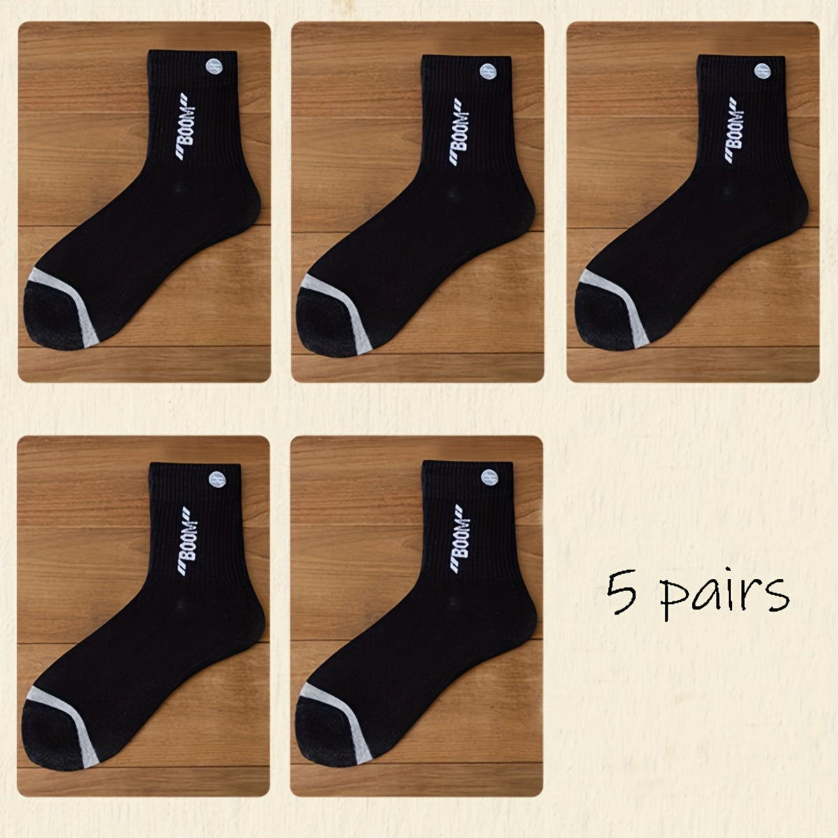 10 Pairs Men's Outdoor Crew Socks, Moisture Wicking Athletic Sports Socks
