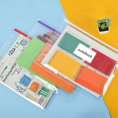 24pcs Plastic A4 Envelope Edge Folders 11 Colors for School & Office Supplies
