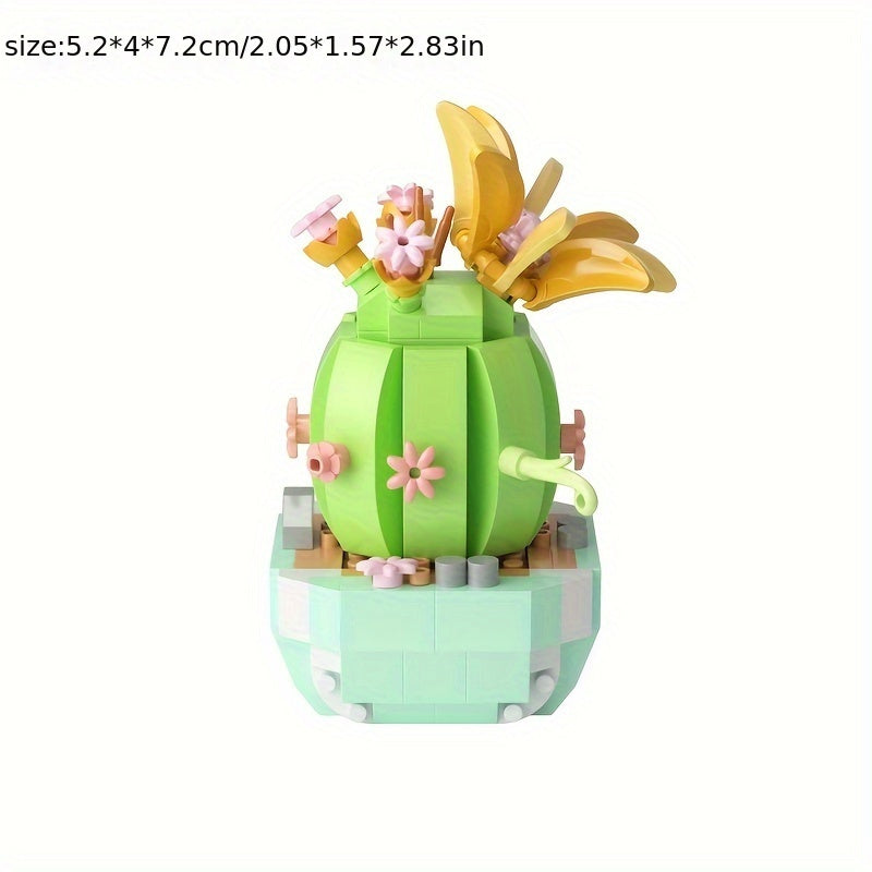 Succulent Cactus Building Blocks Bouquet Puzzle Toy