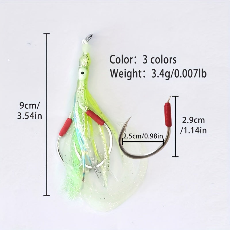 Luminous Squid Skewer Hook for Deep Sea Boat Fishing