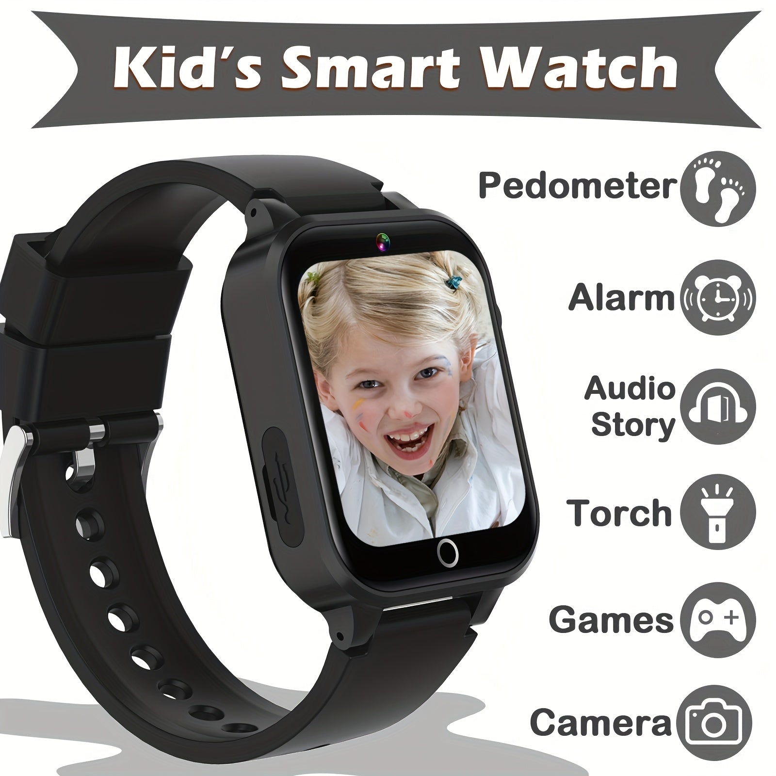 Kids Smart Watch with Camera and Flashlight, Alarm Clock, Reminder Functions