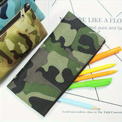Camouflage Pencil Case Large Capacity Canvas Stationery Bag