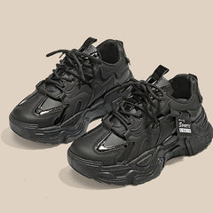Platform Sneakers Comfortable Lace Up Sports Shoes Casual Walking Low Top Shoes