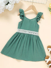 Cotton Lace Suspender Dresses Set for Mother and Daughter