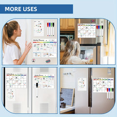 3pcs Magnetic Dry Erase Fridge Calendar Weekly Planner