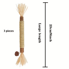 3-Pack Cat Chew Sticks Kitten Teeth Cleaning Toys