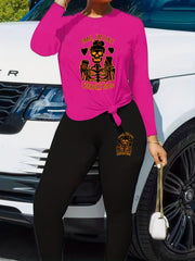 Halloween 2pcs Set Graphic Print Tee & Leggings