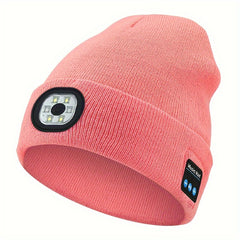 LED Light Hat Wireless Function Beanie Hat Rechargeable Knit Warm Hat