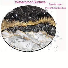 Waterproof Marble Round Mouse Pad Non Slip Rubber Base Mouse Pad