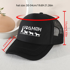 Kids Mesh Sunshade Dog Mom Baseball Cap