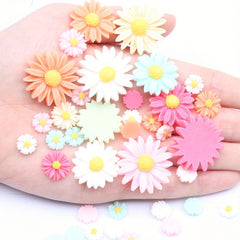 50pcs Yellow Daisy Flowers Cabochons for Jewelry Making and Decor