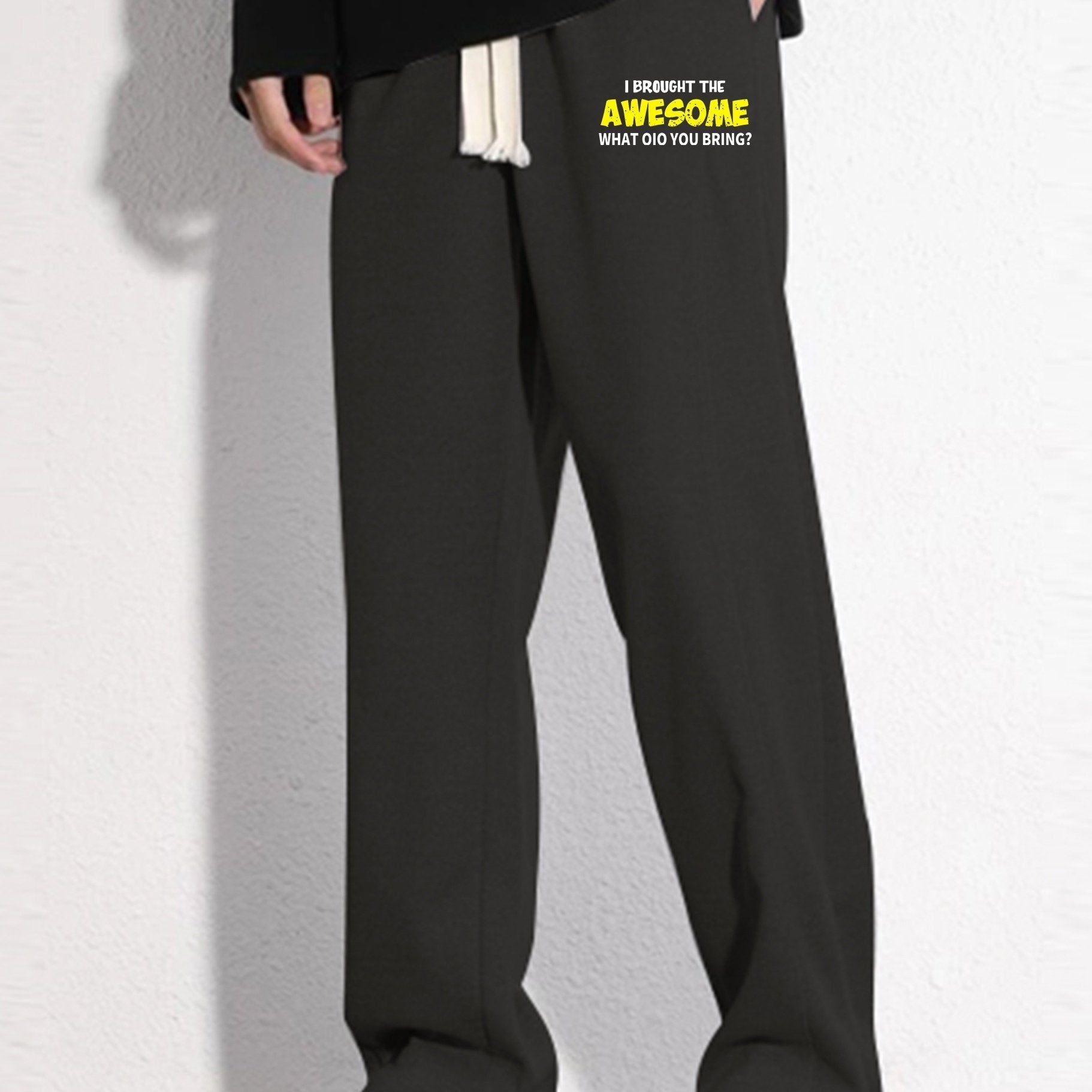 Letter Print Mopping Pants Men's Casual Joggers For All Seasons