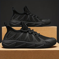 Men's Knitted Breathable Non Slip Sneakers Flat Walking Shoes