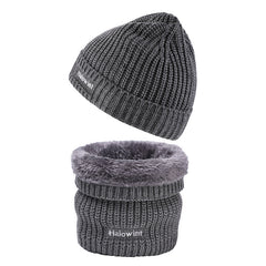 2 Pcs Autumn Winter Warm Embroidered Fleece Neck Set