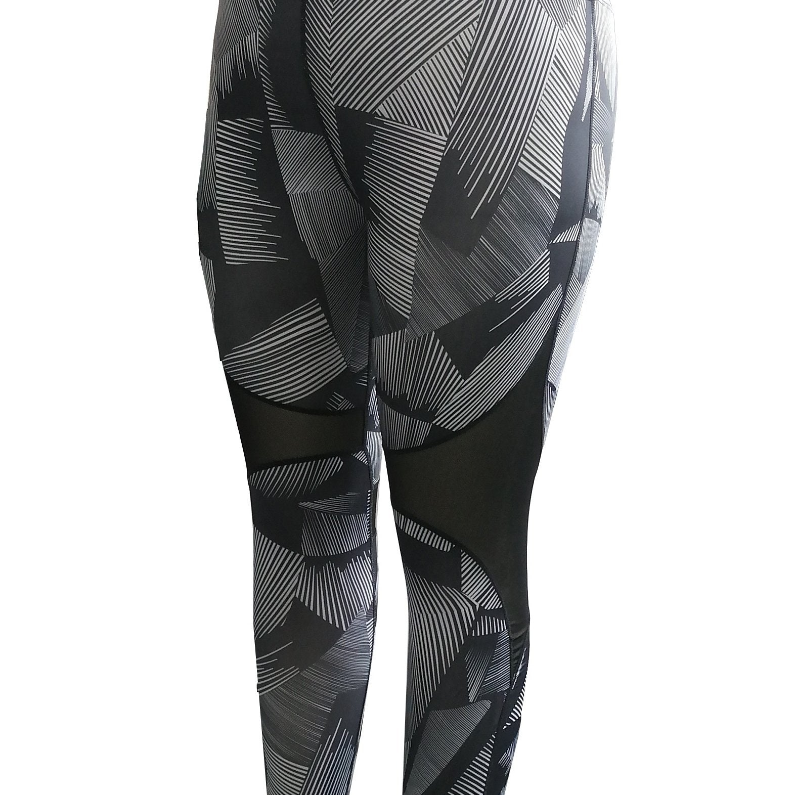 Sports Leggings Women's Plus Print Mesh Leggings