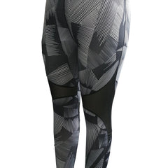 Sports Leggings Women's Plus Print Mesh Leggings