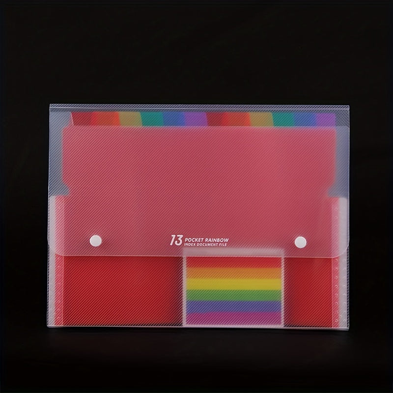 Rainbow Accordion Bag, 13 Grid Classification, Portable File