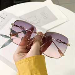 Square Frame Sunglasses Big Face Slimming Shades Men's And Women's