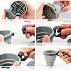 Portable Silicone Coffee Mug with Lid for Camping & Travel