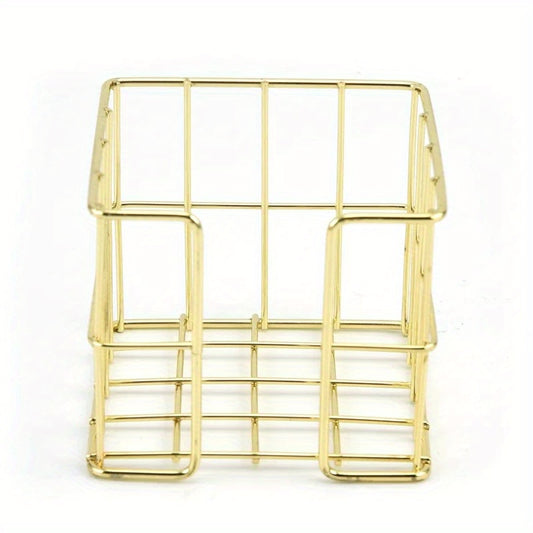 Rose Golden Sticky Note Holder Metal Cube Desktop Organizer