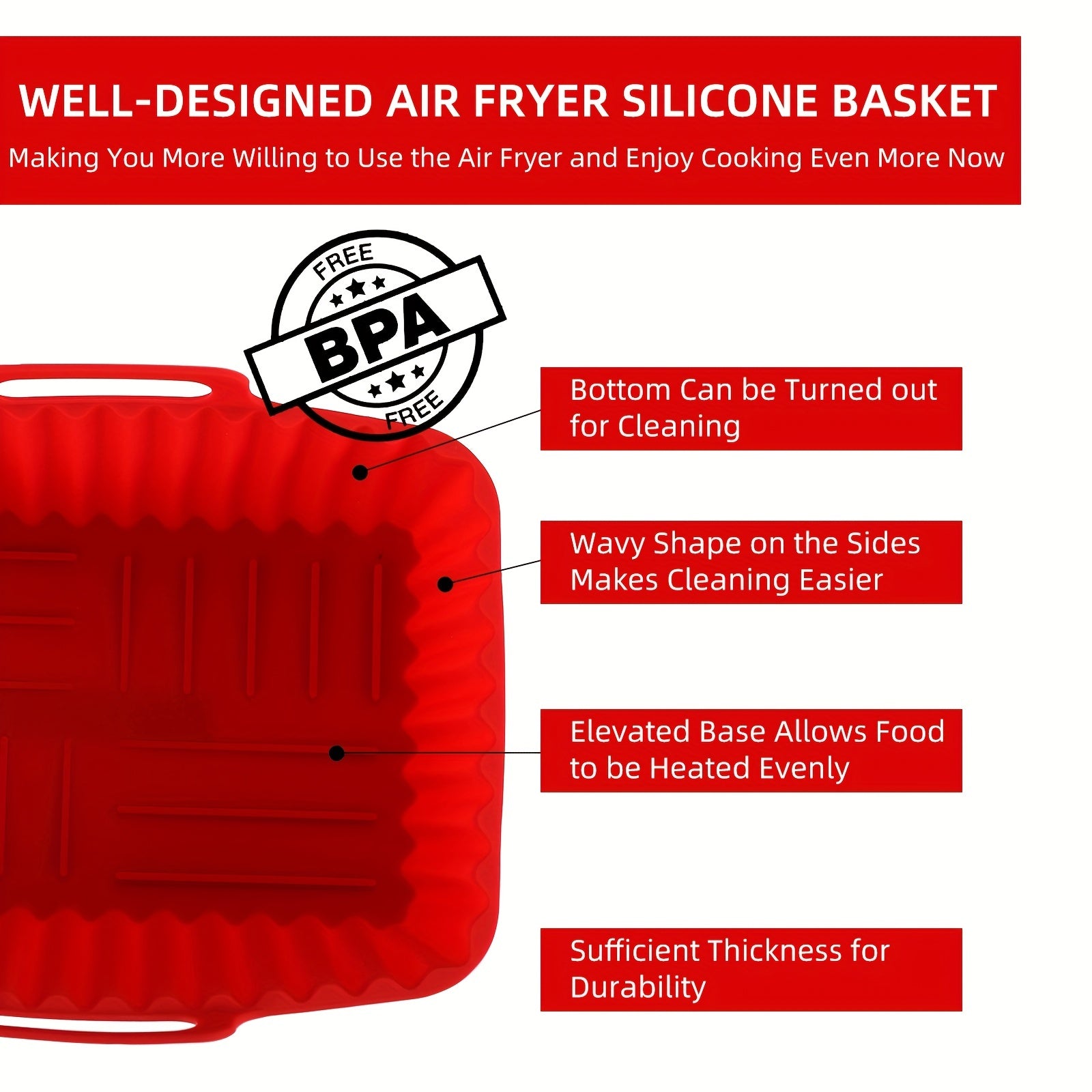 3pcs Silicone Liner For Air Fryer Reusable Food Safe Non-stick Baking Pan