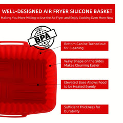 3pcs Silicone Liner For Air Fryer Reusable Food Safe Non-stick Baking Pan