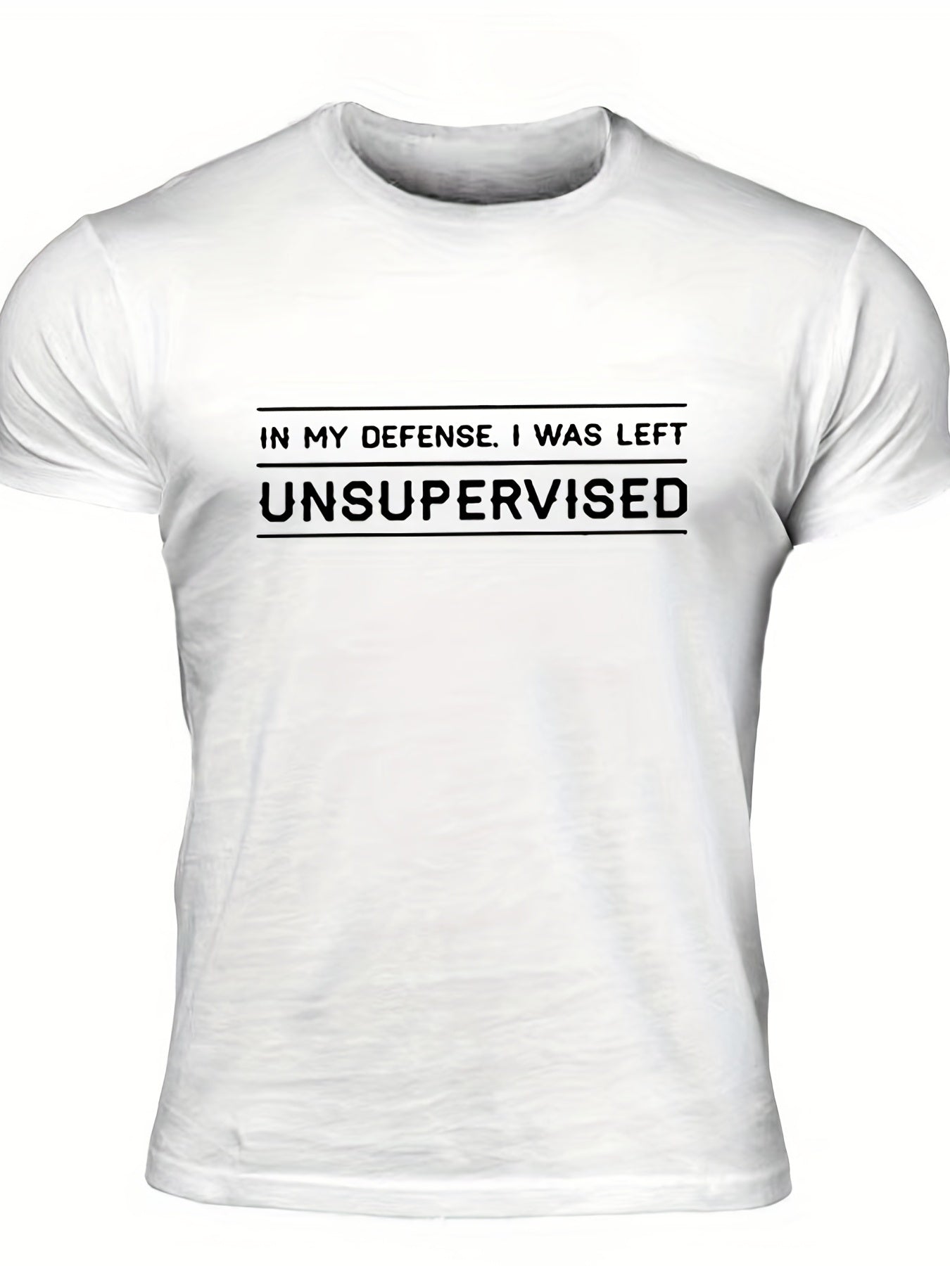 Left Unsupervised Men's Letter Print T-shirt for Summer Outdoor