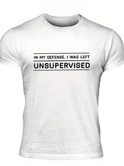 Left Unsupervised Men's Letter Print T-shirt for Summer Outdoor