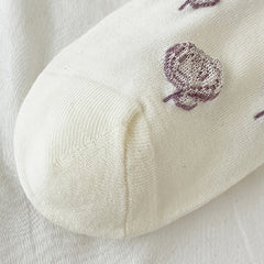 5 Pairs Floral Print Socks Comfy Ruffle Low Cut Ankle Socks Women's Stockings