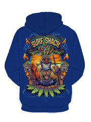 Monster Print Hoodie Graphic Hooded Pullover Mens Clothing Autumn Winter