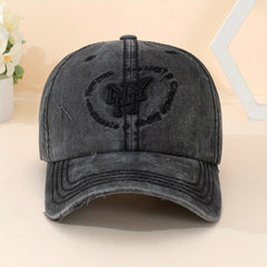 Adjustable Distressed Ripped Retro Baseball Cap Letter Embroidery