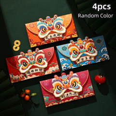 4pcs Dragon Year Spring Chinese Year Red Envelope Decoration Gift