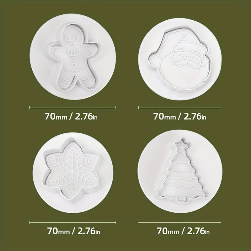 12pcs Christmas Biscuit Mold Set Plastic Mold for Delicious Holiday Treats
