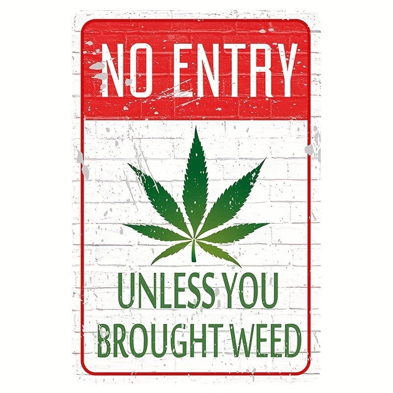 Funny Metal Sign For Garage Weed Decor Man Cave Gift 20x30cm