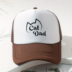 Cat Dad Letter Print Hat Summer Sunshade Baseball Cap Outdoor Sports Hat