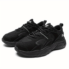Women's Lace Up Mesh Chunky Sneakers Solid Thick Sole Running Shoes