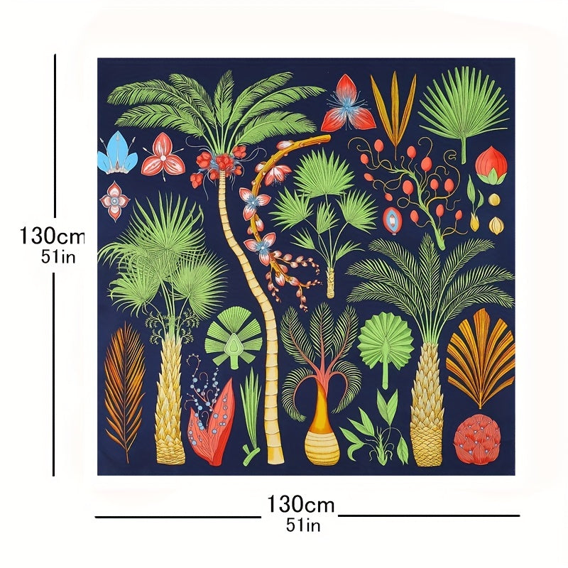Boho Palm Pattern Bandana Silk Tube Top Shawl