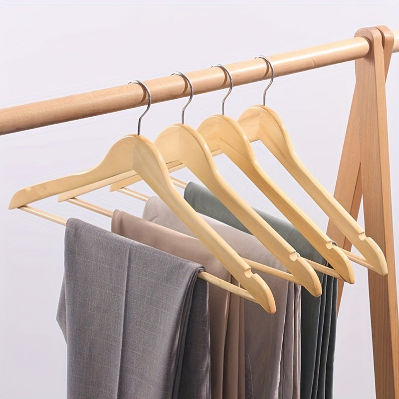 5pcs Non-slip Wooden Clothes Hanger Wardrobe Rack Clothing Store Support