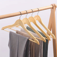 5pcs Non-slip Wooden Clothes Hanger Wardrobe Rack Clothing Store Support